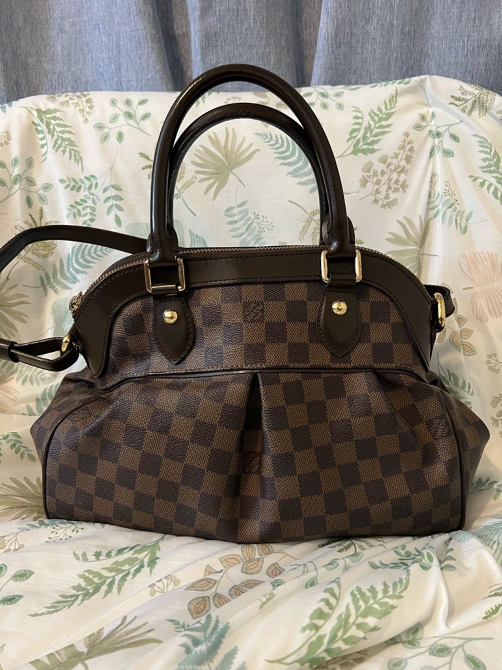 Designer-Inspired Brown Check Satchel Bag